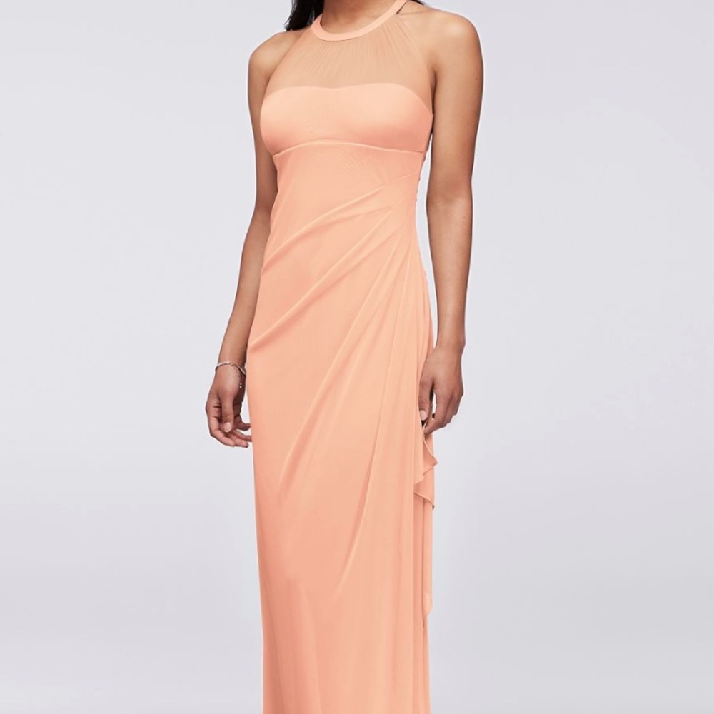 Long Pink David’s Bridal Bridesmaids Dress